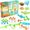 Marble Genius Add On Set, Marble Run Stunts Booster Set: 30 Pieces Total, 9 Action Pieces Including New Patented Trampoline, Full-Color Instruction Booklet, Made for Ages 3-14